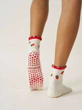 Load image into Gallery viewer, Strawberry Ruffle Grippy Socks