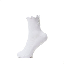Load image into Gallery viewer, White Bow Grippy Socks