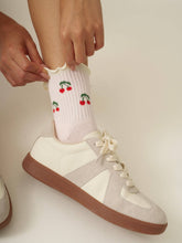 Load image into Gallery viewer, Cherry Ruffle Grippy Sock