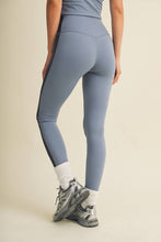 Load image into Gallery viewer, Side Contrast Block Legging: Dusty Blue