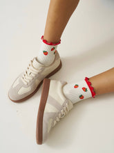 Load image into Gallery viewer, Strawberry Ruffle Grippy Socks