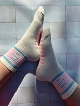 Load image into Gallery viewer, In my Lagree Era Grippy Socks - retro pink and light blue