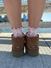 Load image into Gallery viewer, Ballet Pink Bow Grippy Socks