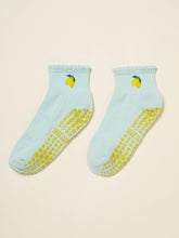 Load image into Gallery viewer, Lemon Cropped Crew Grippy Socks
