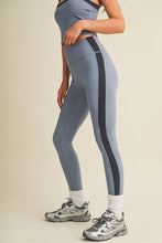 Load image into Gallery viewer, Side Contrast Block Legging: Dusty Blue
