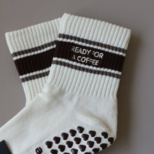 Load image into Gallery viewer, Ready for a Coffee Grippy Socks