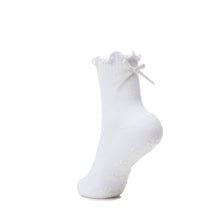 Load image into Gallery viewer, White Bow Grippy Socks
