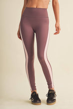 Load image into Gallery viewer, Side Contrast Block Legging: Mauve

