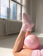 Load image into Gallery viewer, Ballet Pink Bow Grippy Socks
