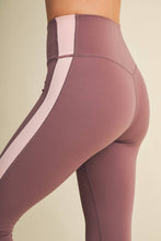 Load image into Gallery viewer, Side Contrast Block Legging: Mauve
