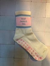 Load image into Gallery viewer, In my Lagree Era Grippy Socks - retro pink and light blue
