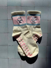 Load image into Gallery viewer, In my Lagree Era Grippy Socks - retro pink and light blue
