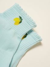 Load image into Gallery viewer, Lemon Cropped Crew Grippy Socks
