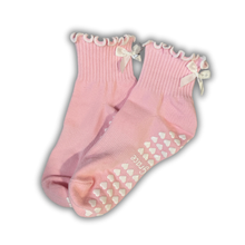 Load image into Gallery viewer, Ballet Pink Bow Grippy Socks
