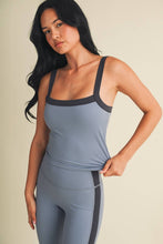Load image into Gallery viewer, Contrast Block Tank Top: Dusty Blue
