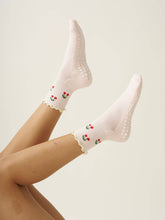 Load image into Gallery viewer, Cherry Ruffle Grippy Sock
