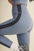 Load image into Gallery viewer, Side Contrast Block Legging: Dusty Blue
